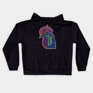 Rad Roosters Pattern | Graphic Design of a Rooster Photo and Illustrated Rooster Footprints| Kids Hoodie